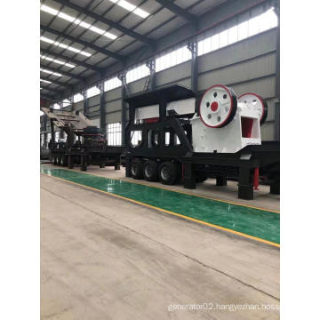 Mobile trailer type Stone Jaw Crusher crushing plant